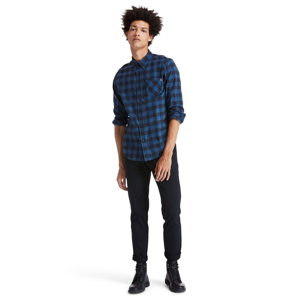 Camasi Timberland Barbati Bleumarin - Nashua River Long-Sleeve Flannel Check - Romania - PNXJHM602